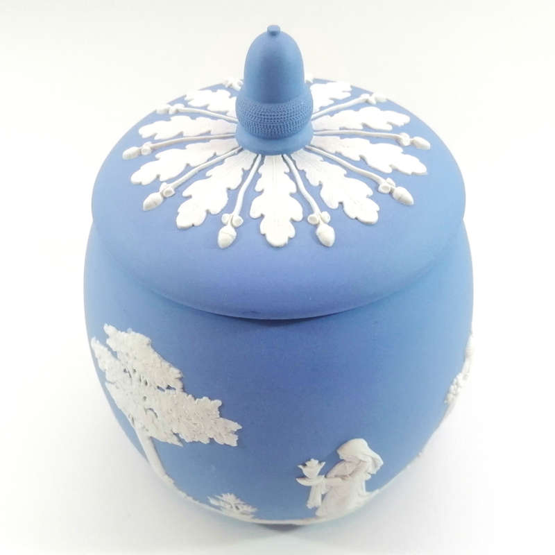Wedgwood Blue Jasper Lidded Jar Pot