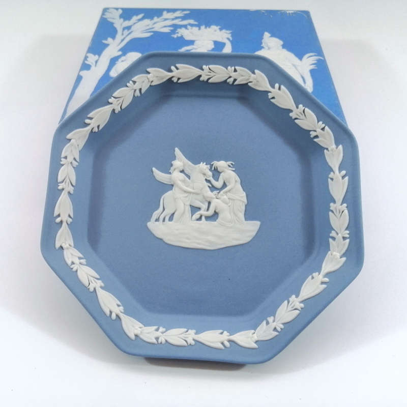 Wedgwood Jasper Blue Hexagonal Dish Plate