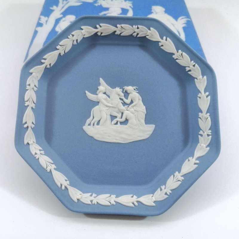 Wedgwood Jasper Blue Hexagonal Dish Plate