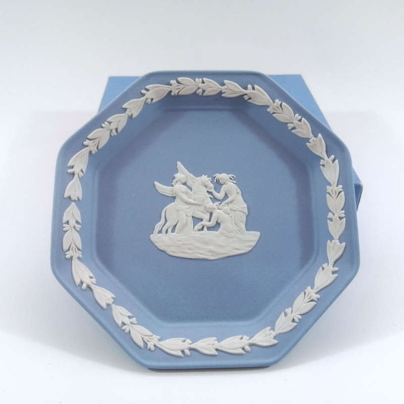 Wedgwood Jasper Blue Hexagonal Dish Plate