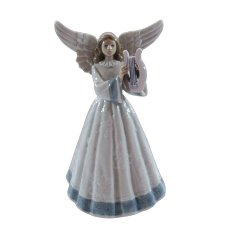 Lladro Figurine, Angel, Heavenly Harpist, 5830, Tree Topper