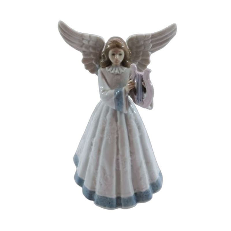 Lladro Figurine, Angel, Heavenly Harpist, 5830, Tree Topper