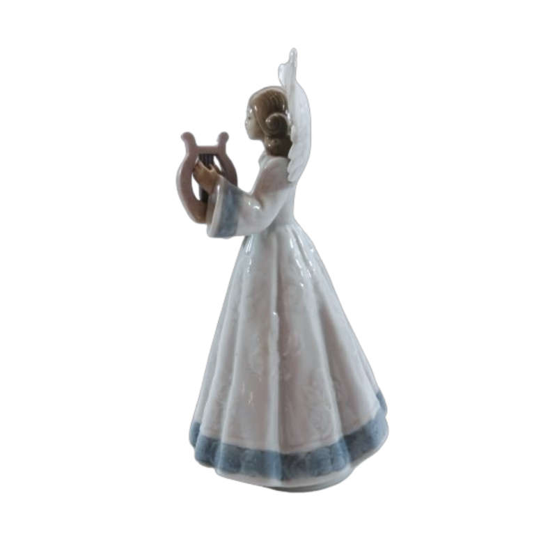 Lladro Figurine, Angel, Heavenly Harpist, 5830, Tree Topper