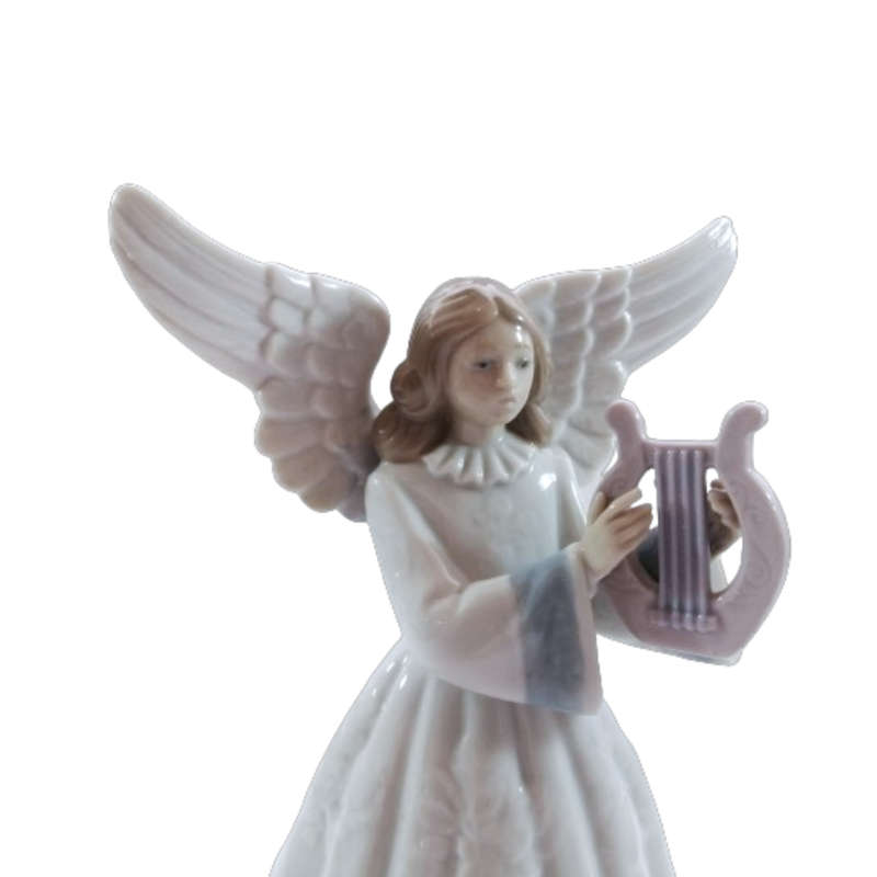 Lladro Figurine, Angel, Heavenly Harpist, 5830, Tree Topper