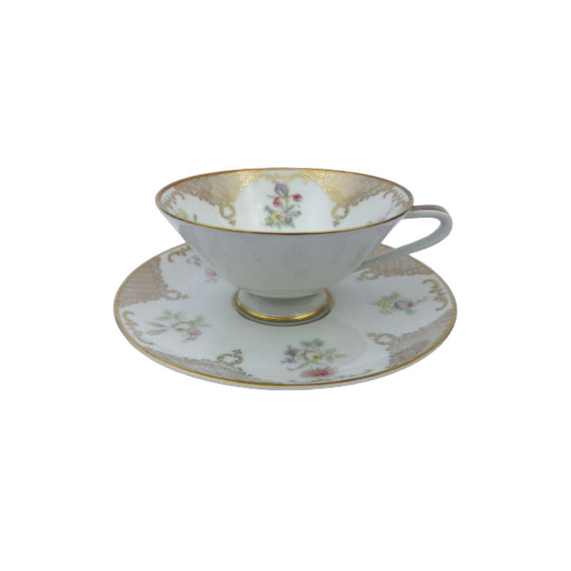 Hutschenreuther Trio Bavaria Flower design with Gold Accents