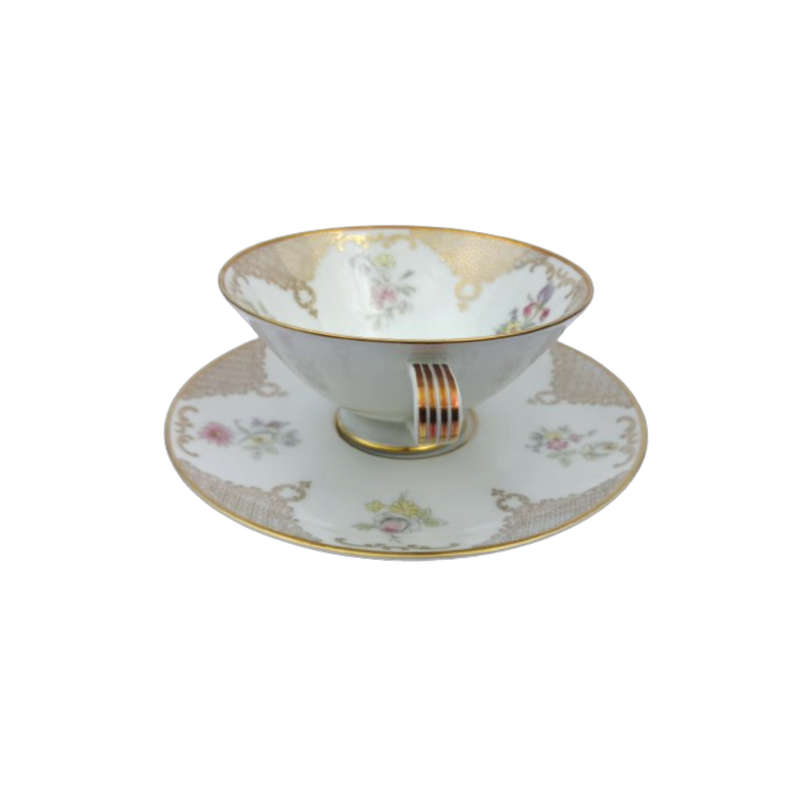 Hutschenreuther Trio Bavaria Flower design with Gold Accents
