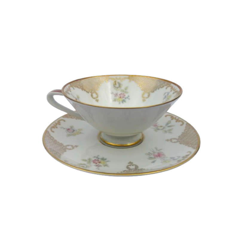 Hutschenreuther Trio Bavaria Flower design with Gold Accents