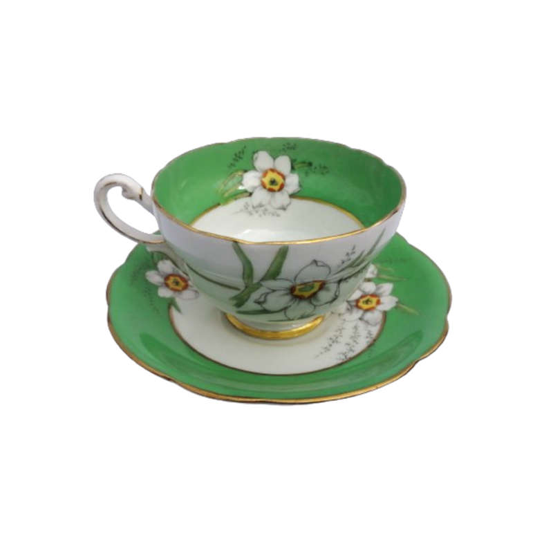Royal Paragon Jonquil Green with Daffodils Trio