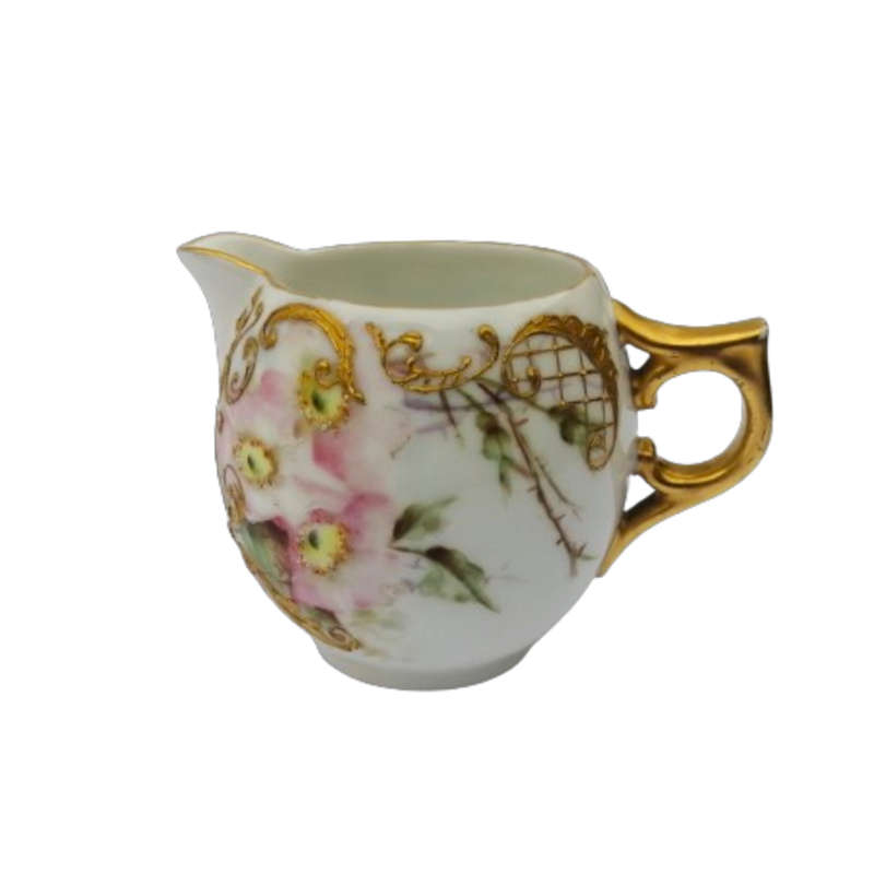 Limoges A L France Tea Set Purple Pansies with Gold Accents
