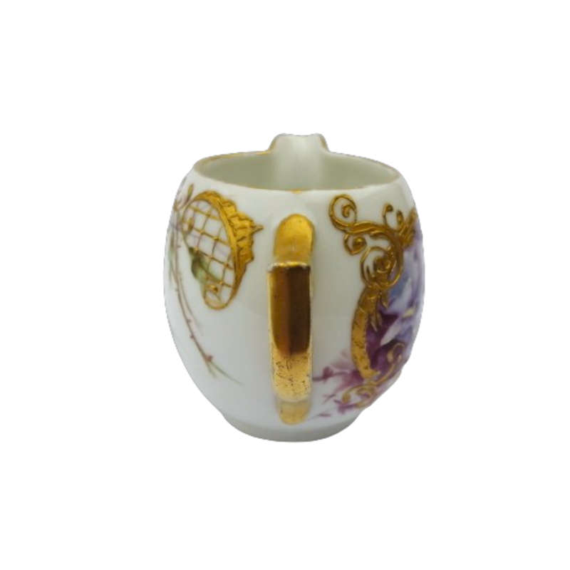 Limoges A L France Tea Set Purple Pansies with Gold Accents