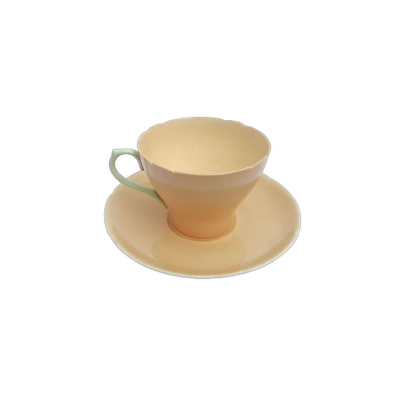 Shelley Fine Bone China Duo Peach with Green Trim