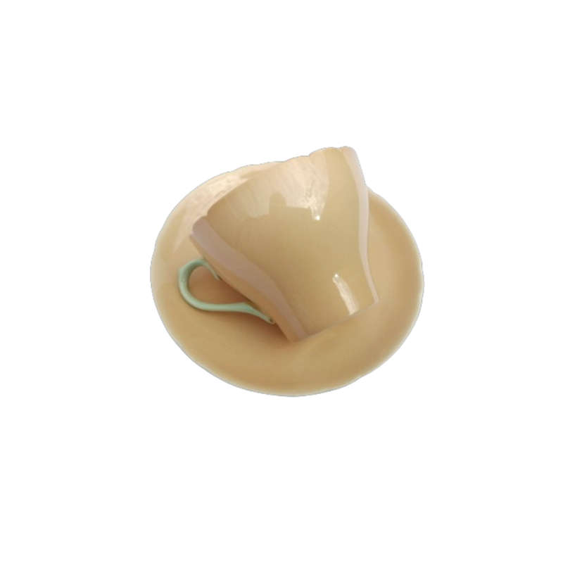 Shelley Fine Bone China Duo Peach with Green Trim