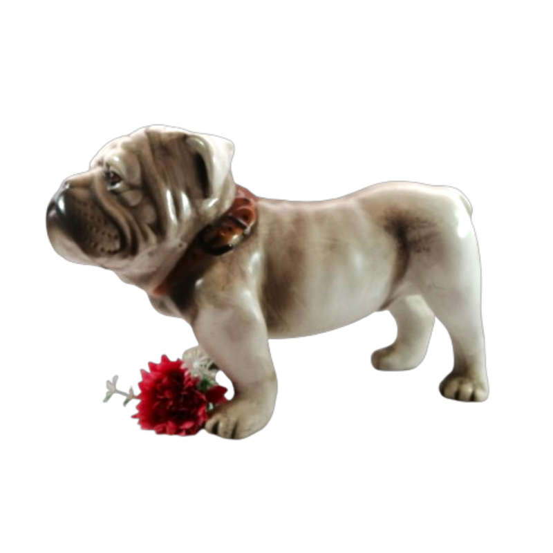 X-Large Faiarte Ceramic Figurine of an English Bulldog
