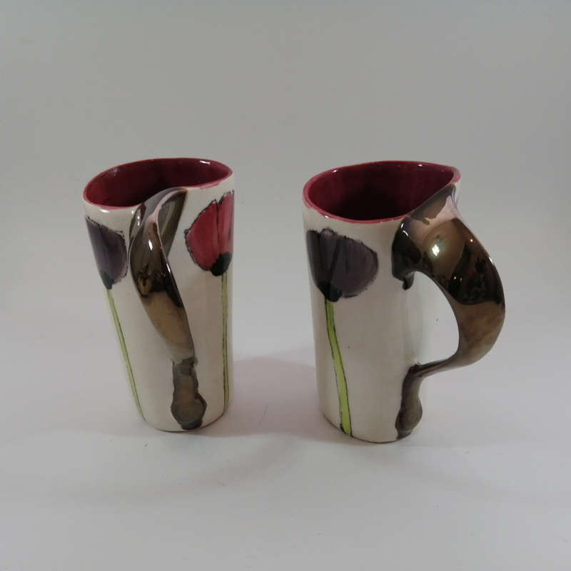 Koekoe by Sanet pottery Hand Made Tea Pot and Two tall Mugs