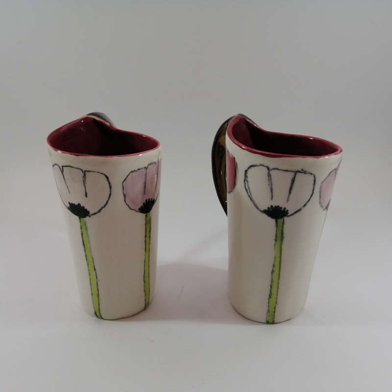 Koekoe by Sanet pottery Hand Made Tea Pot and Two tall Mugs