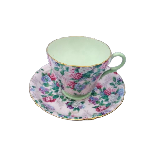Shelley Pink Chintz Hydrangea Summer Glory Henley Shape Duo