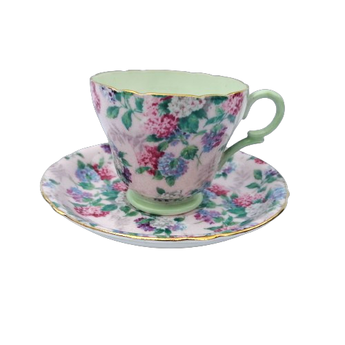 Shelley Pink Chintz Hydrangea Summer Glory Henley Shape Duo