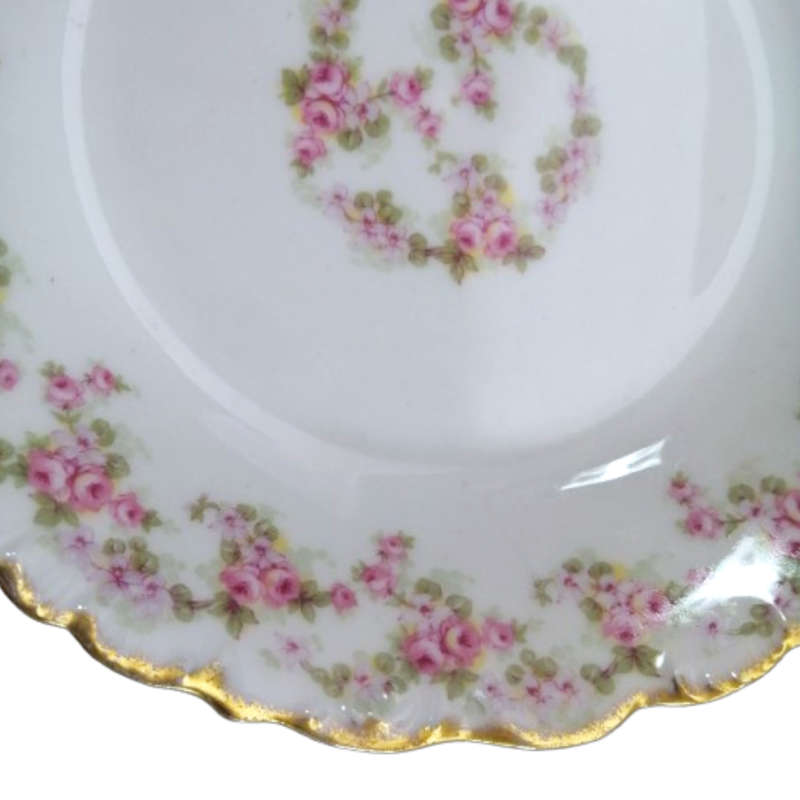 Limoges Elite Bridal Rose Bone China Dish