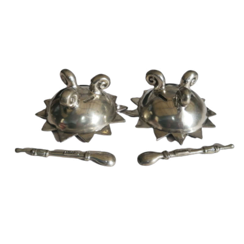 Early Carrol Boyes Functional Art Pewter Pots with Spoons