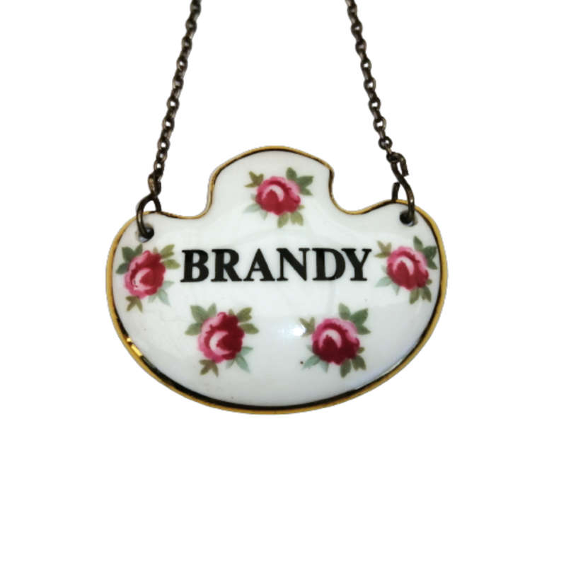 Royal Adderly Vintage Porcelain Decanter Label Brandy