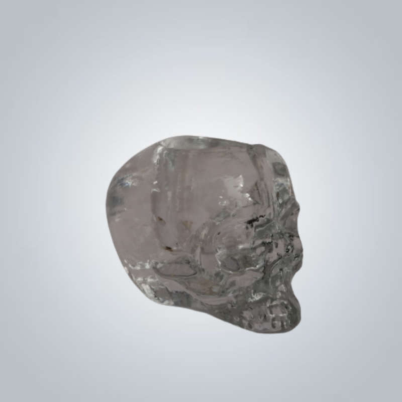 Kosta Boda Still Life Clear Glass Skull by Ludvic Lofgren Tea Light Candle Holder