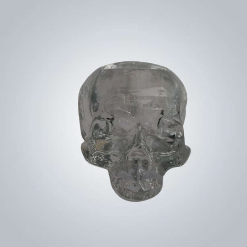 Kosta Boda Still Life Clear Glass Skull by Ludvic Lofgren Tea Light Candle Holder