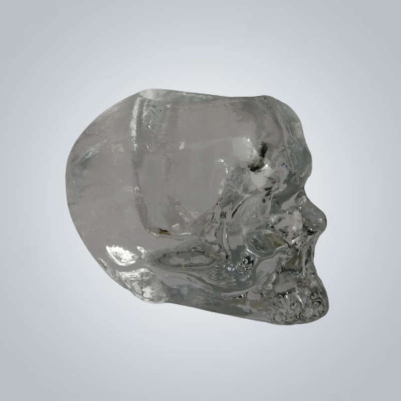 Kosta Boda Still Life Clear Glass Skull by Ludvic Lofgren Tea Light Candle Holder