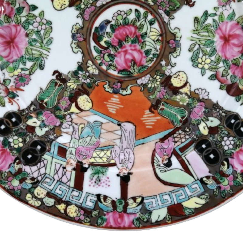 Modern Chinese Canton Famille Rose Plate