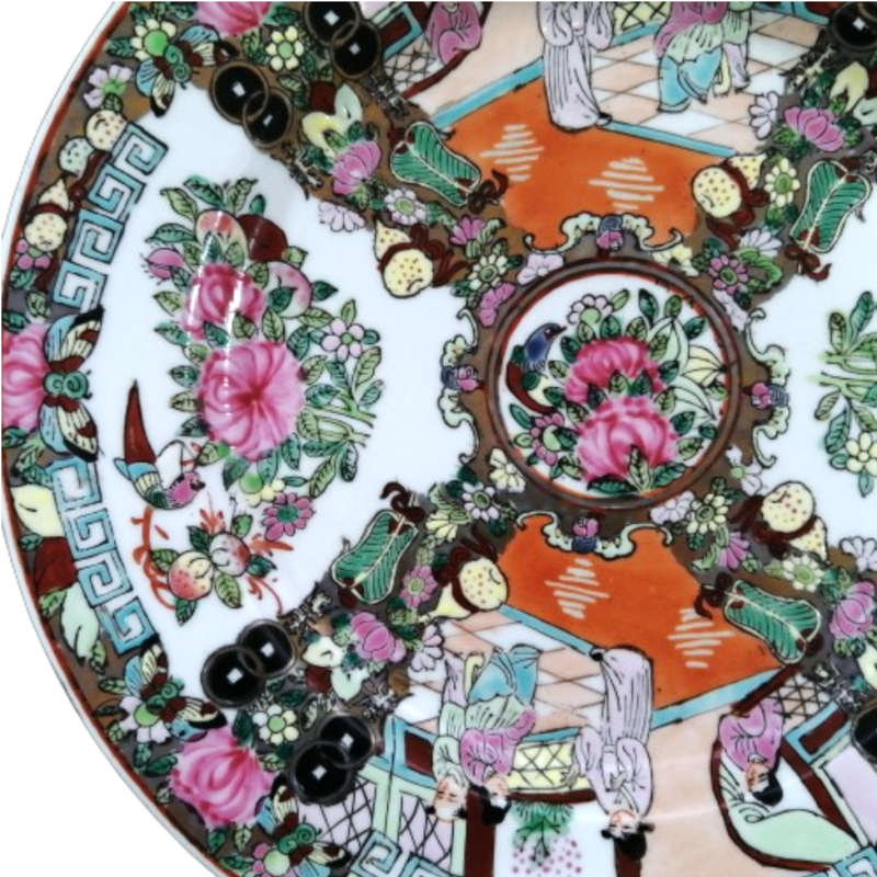 Modern Chinese Canton Famille Rose Plate