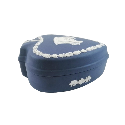 Wedgwood Jasper Portland Blue Spade Trinket Box