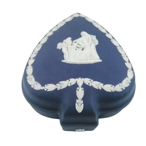 Wedgwood Jasper Portland Blue Spade Trinket Box