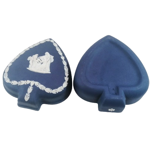 Wedgwood Jasper Portland Blue Spade Trinket Box