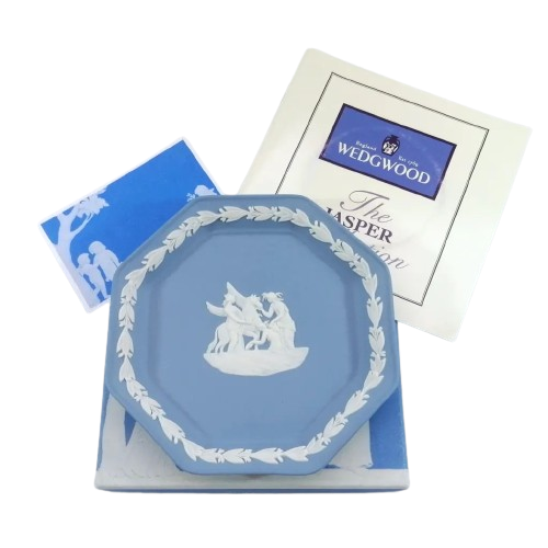 Wedgwood Jasper Blue Hexagonal Dish Plate