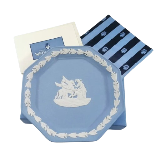 Wedgwood Jasper Blue Hexagonal Dish Plate