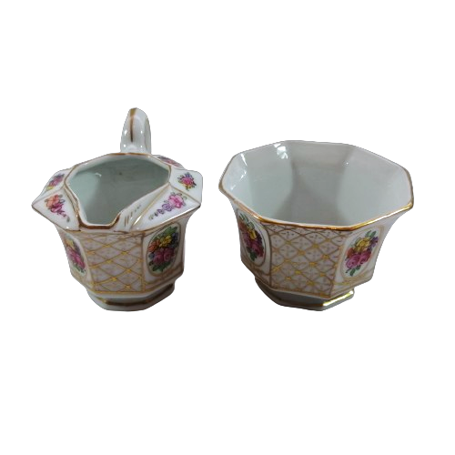 Dreden Porcelain Tray with Sugar Bowl and Milk Jug Set