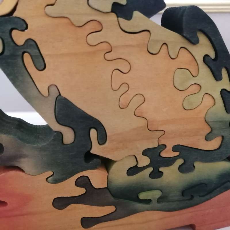 Large Wooden Jigsaw Frog