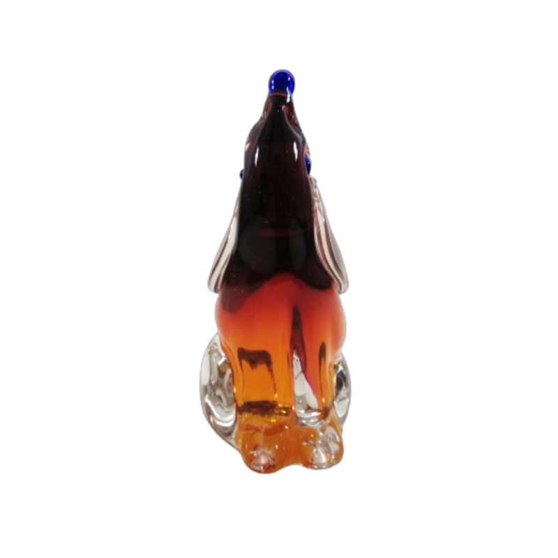 Murano Sommerso Art Glass Sitting Dog