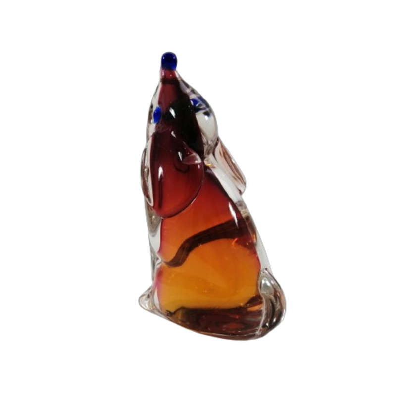 Murano Sommerso Art Glass Sitting Dog