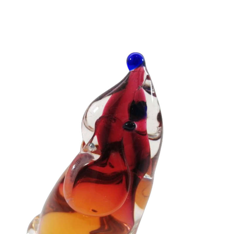 Murano Sommerso Art Glass Sitting Dog