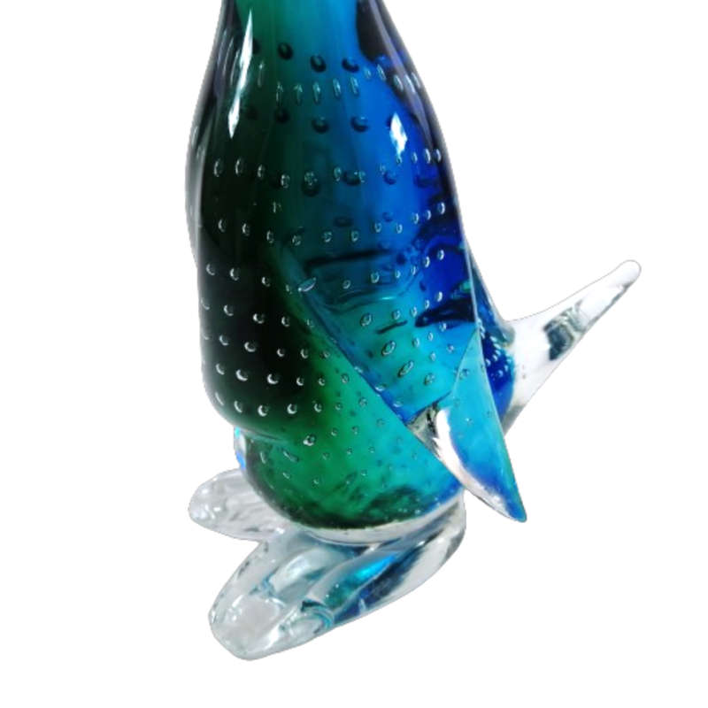 Murano Sommerso Art Glass Sitting Duck with Bubble Work