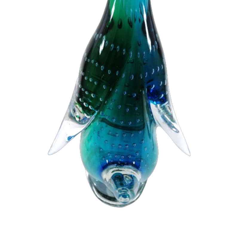 Murano Sommerso Art Glass Sitting Duck with Bubble Work
