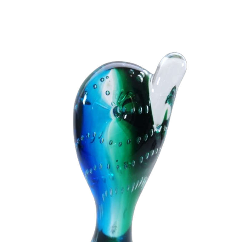 Murano Sommerso Art Glass Sitting Duck with Bubble Work