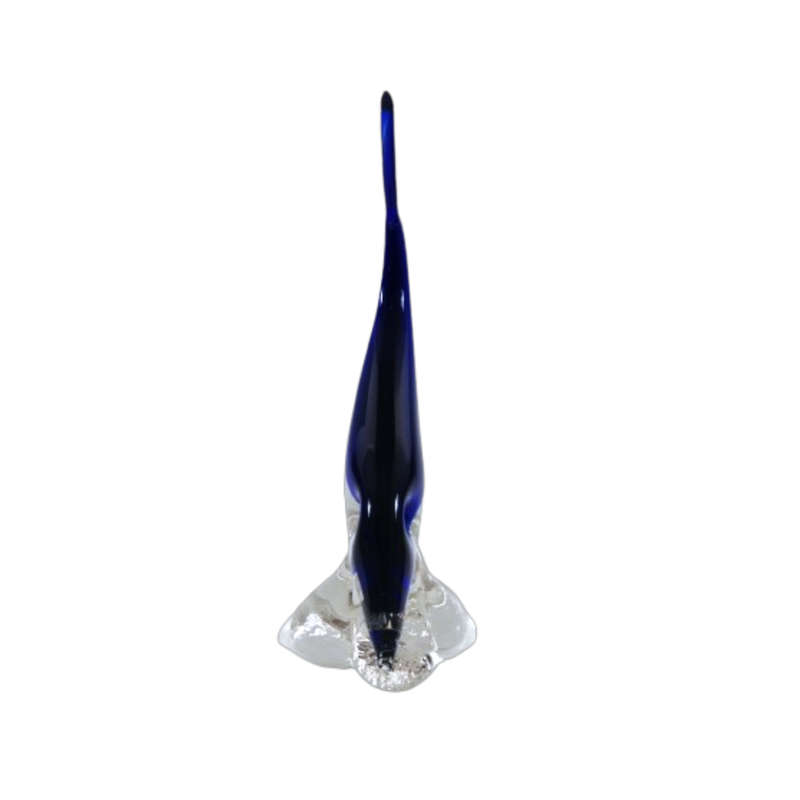 Murano  Art Glass Large Blue and White Swimming Fish