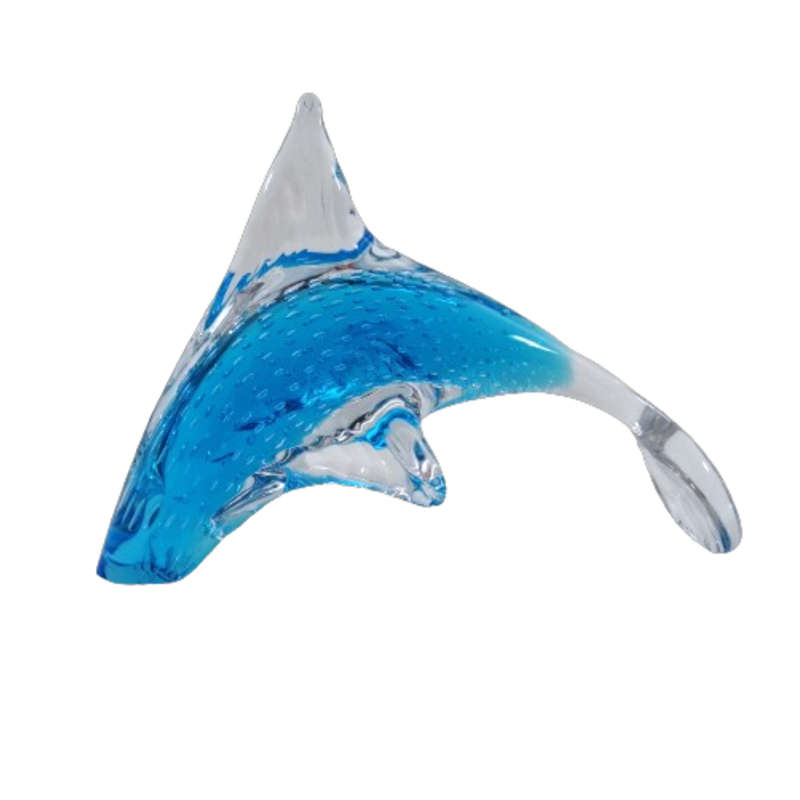 Murano  Art Glass Large Blue with Bubble work Swimming Fish