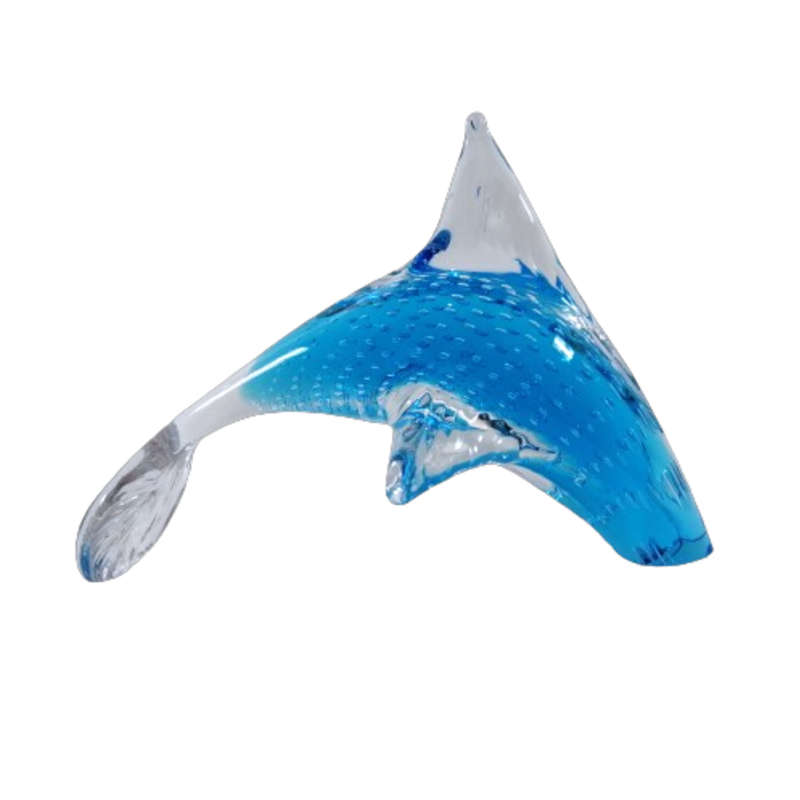 Murano  Art Glass Large Blue with Bubble work Swimming Fish