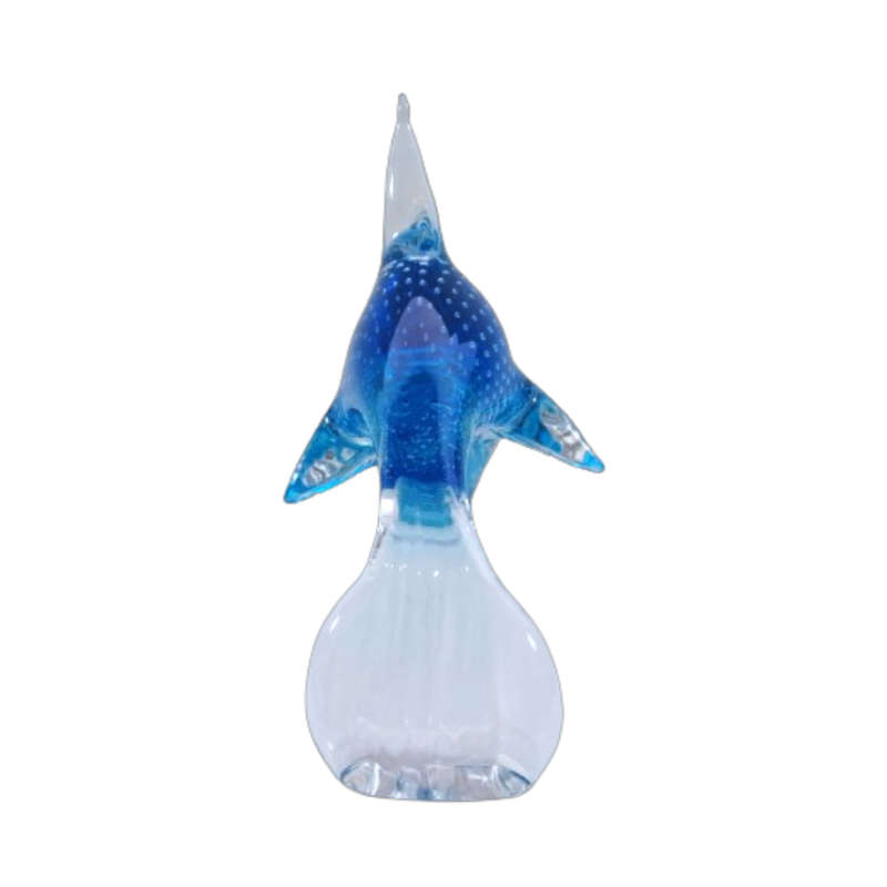 Murano  Art Glass Large Blue with Bubble work Swimming Fish