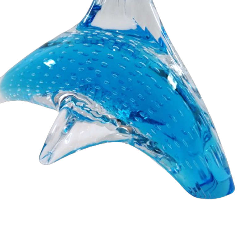 Murano  Art Glass Large Blue with Bubble work Swimming Fish