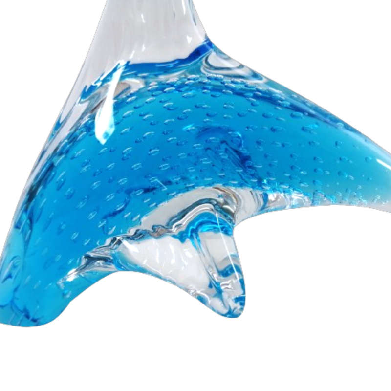 Murano  Art Glass Large Blue with Bubble work Swimming Fish