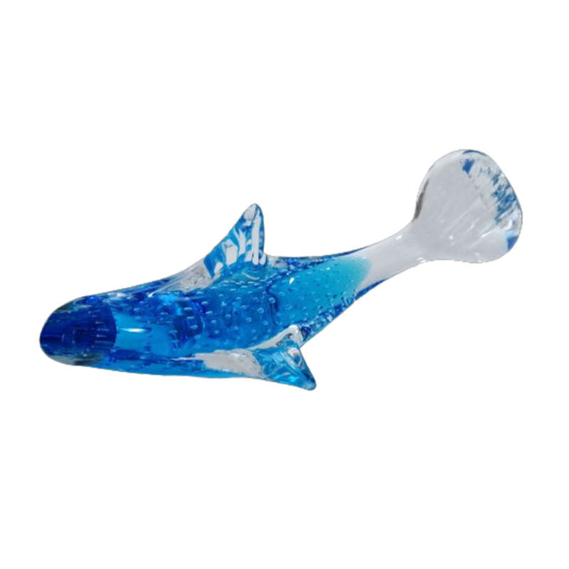 Murano  Art Glass Large Blue with Bubble work Swimming Fish