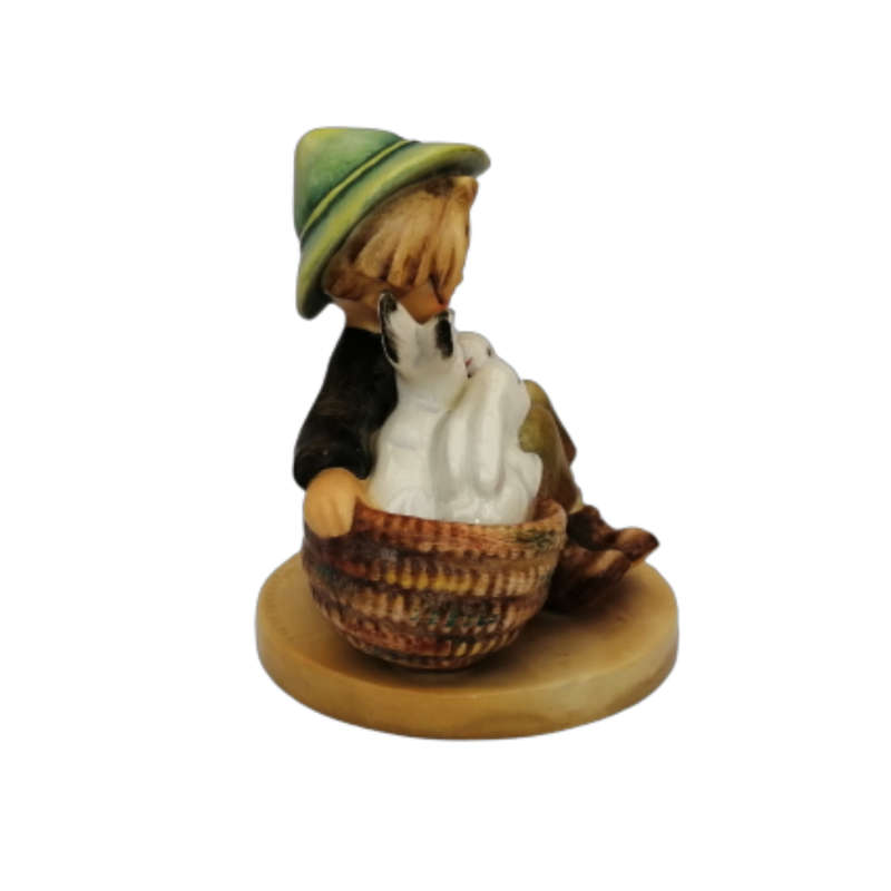 Hummel Goebel figurine Playmates - Boy with Rabbits, Western Germany